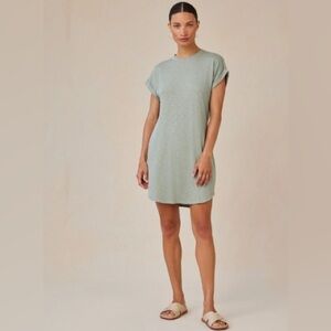 NWT Bella Dahl Roll Sleeve T-Shirt Dress, Olive, XS